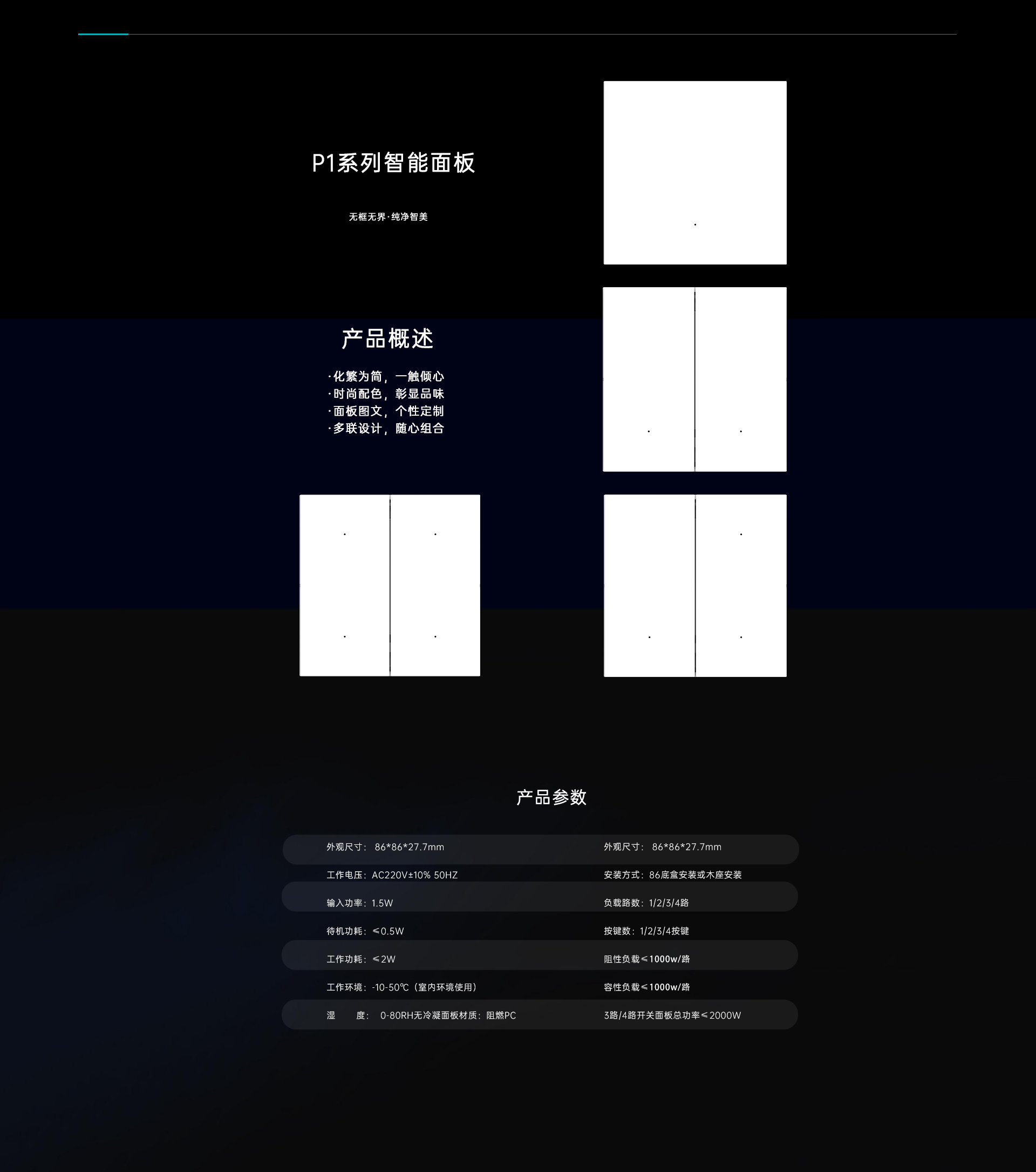 P1系列 开关面板